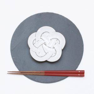 田清窯 梅むすび銘々皿 -プラチナ線- | 和雑貨ギフトや伝統工芸品の 